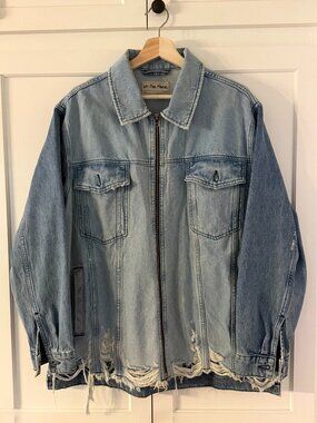 We the Free (Free People) Vintage-Inspired Distressed Denim Jacket